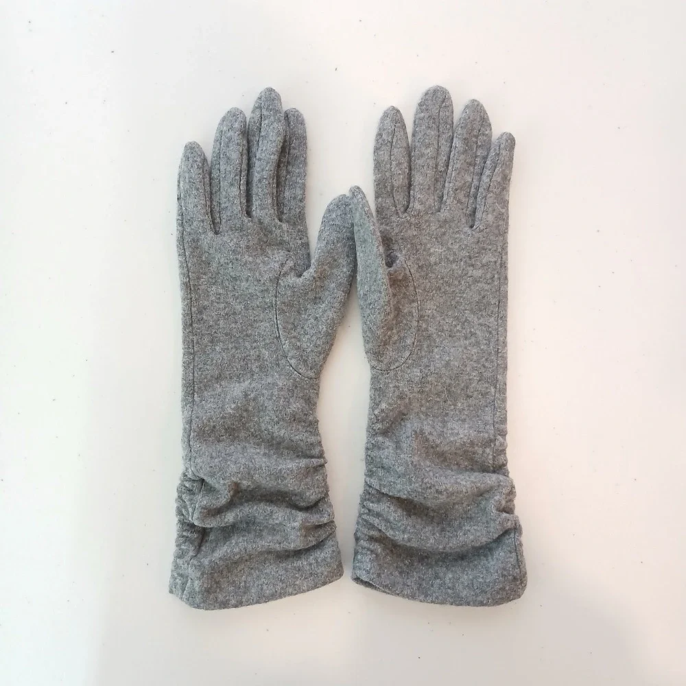 Lauren Ralph Lauren Gloves Women Large Gray Wool Winter Warm Classic Soft